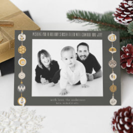 Cartão de Férias de Natal com Foto de Pedido Retro