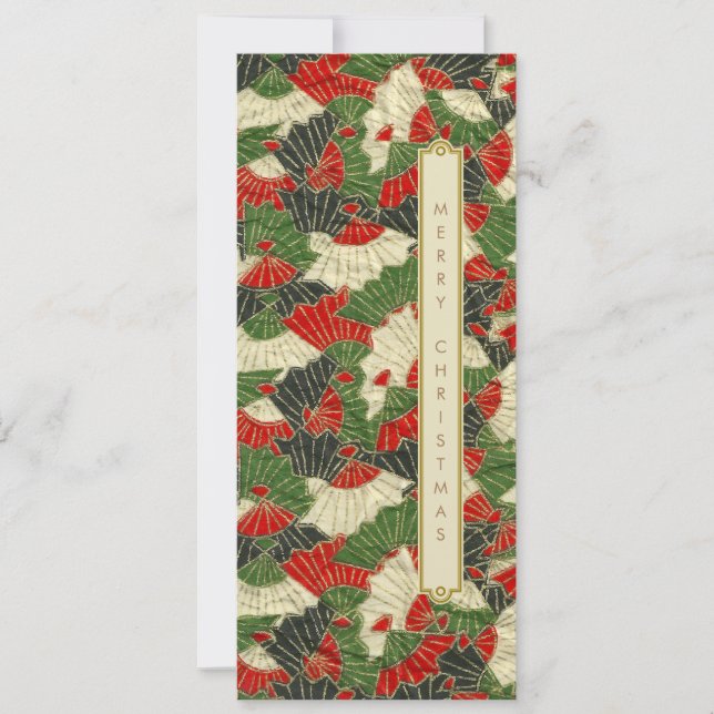 Cartão de Férias de Natal com padrão origami japon (Frente)