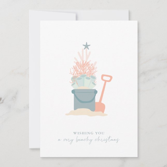 Cartão de Férias de Natal Costeiro à Parte (Frente)