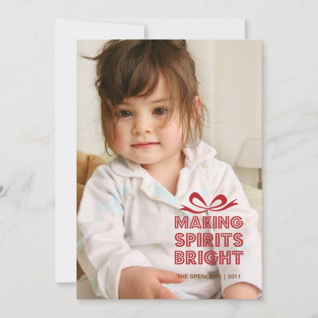 Cartão de Férias de Natal da Caixa de Presente (Frente)