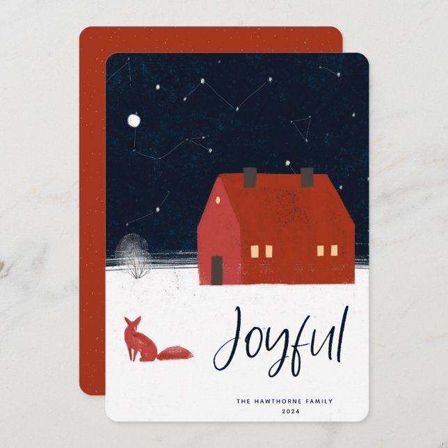 Cartão de Férias de Natal da Cena de Inverno de Ne (Frente/Verso)