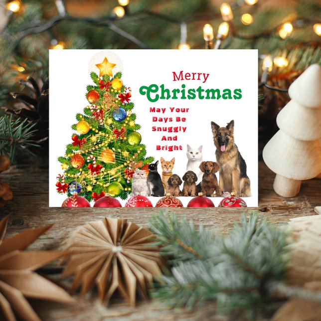 Cartão de Férias de Natal da Família Animal (Animal Family Christmas Holiday Card)