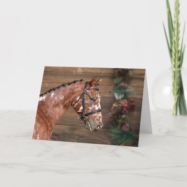 Cartão de Férias de Natal de Cavalo Knabstrupper S (Frente)