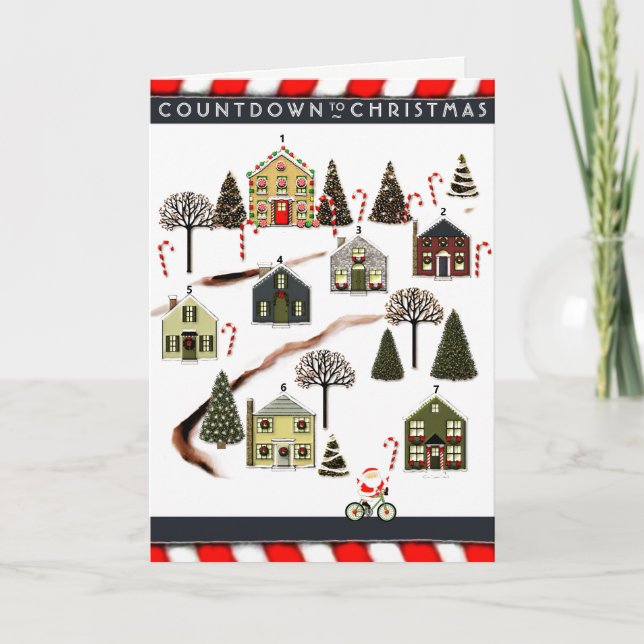 Cartão de Férias de Natal de Ciclismo (Frente)