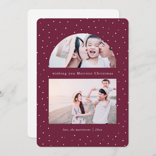 Cartão de Férias de Natal de Grama de Neve Globe (Frente/Verso)