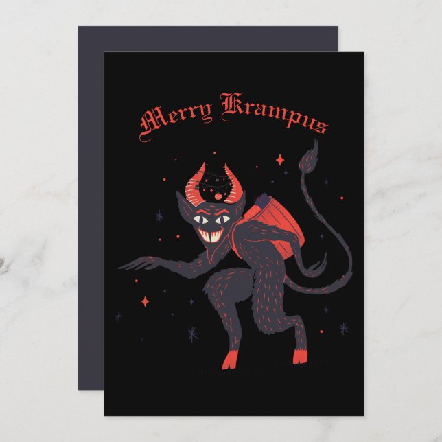 Cartão de Férias de Natal do Krampus feliz (Frente/Verso)