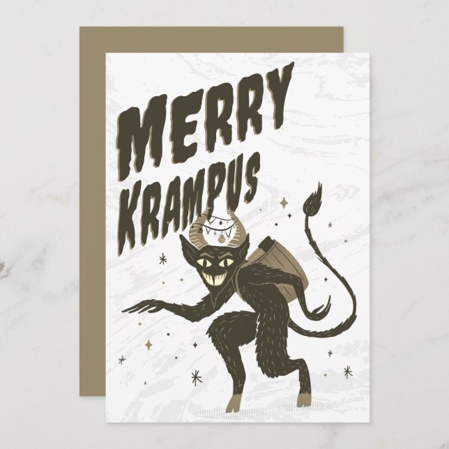 Cartão de Férias de Natal do Krampus feliz (Frente/Verso)