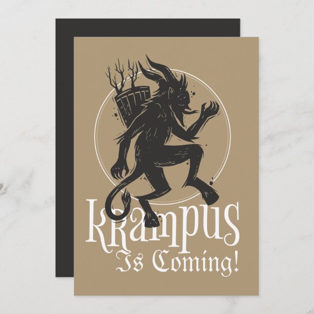 Cartão de Férias de Natal do Krampus feliz (Frente/Verso)