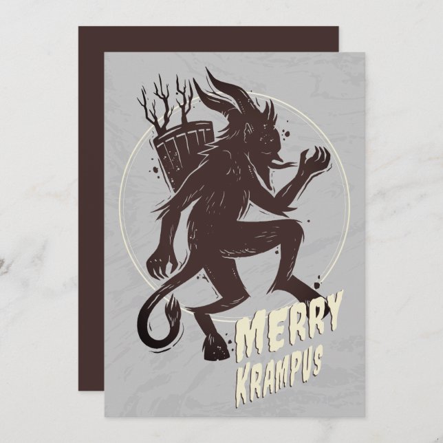 Cartão de Férias de Natal do Krampus feliz (Frente/Verso)