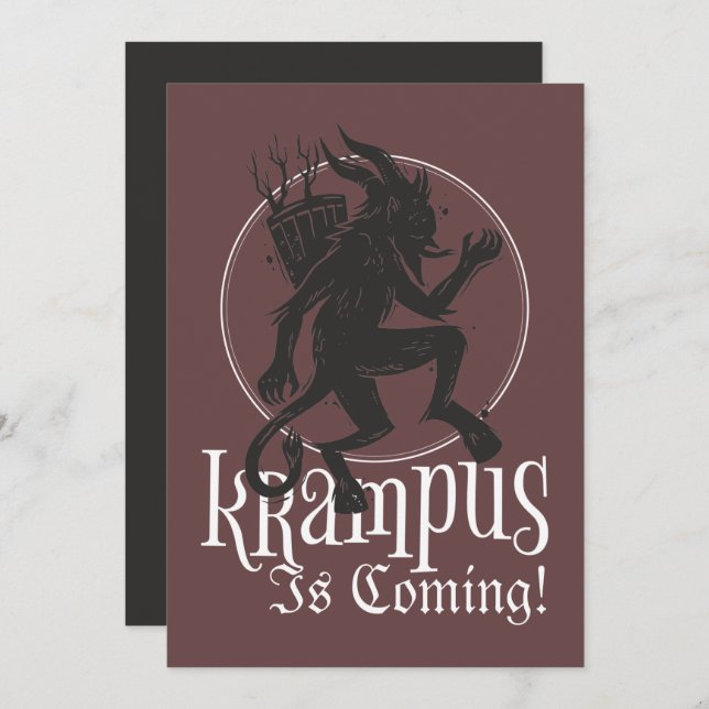 Cartão de Férias de Natal do Krampus feliz (Frente/Verso)