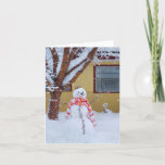 Cartão de Férias de Natal do Snowman com Verso Rot<br><div class="desc">Cartão de Natal de boneco de neve com verso,  saudações da temporada e feriados felizes. Excelente para família e amigos,  escritório e casa.</div>