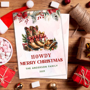 Cartão de Férias de Natal do Western Cowboy inicia