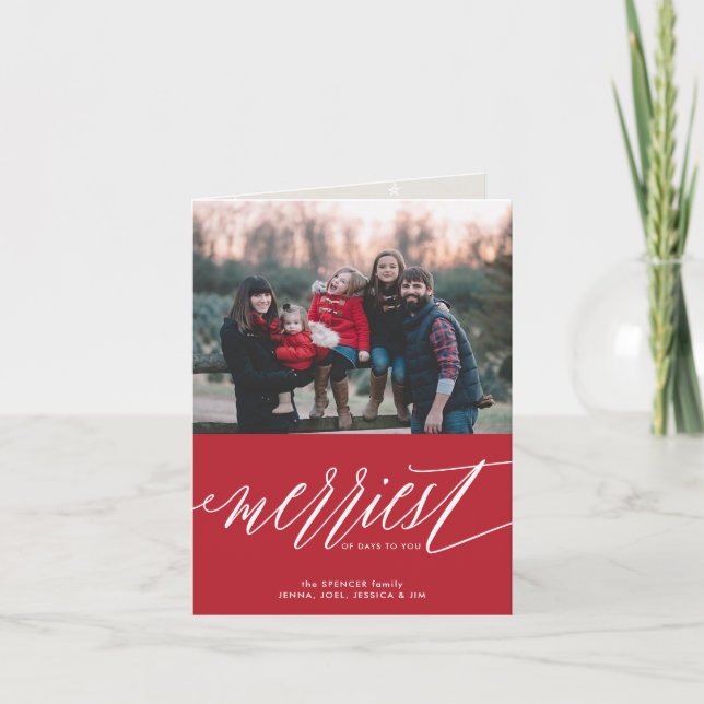 Cartão de Férias de Natal dobrado no melhor dia (Frente)