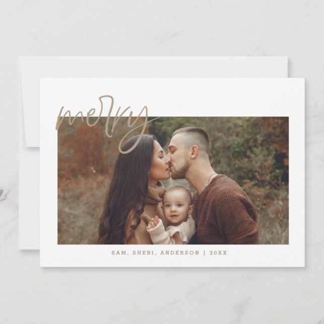 Cartão de Férias de Natal Dourado (Frente)