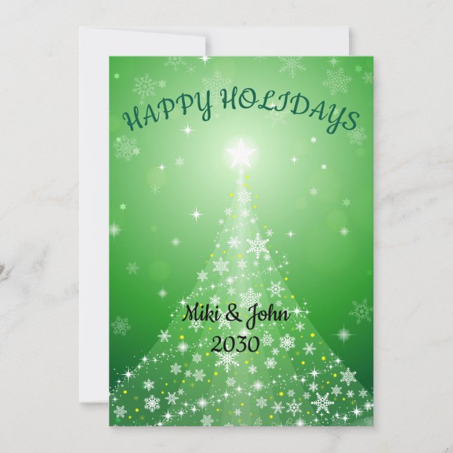 Cartão de Férias de Natal Dourado para Folha Moder (Frente)