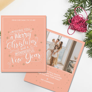 Cartão de Férias de Natal e Ano Novo com Foto de P