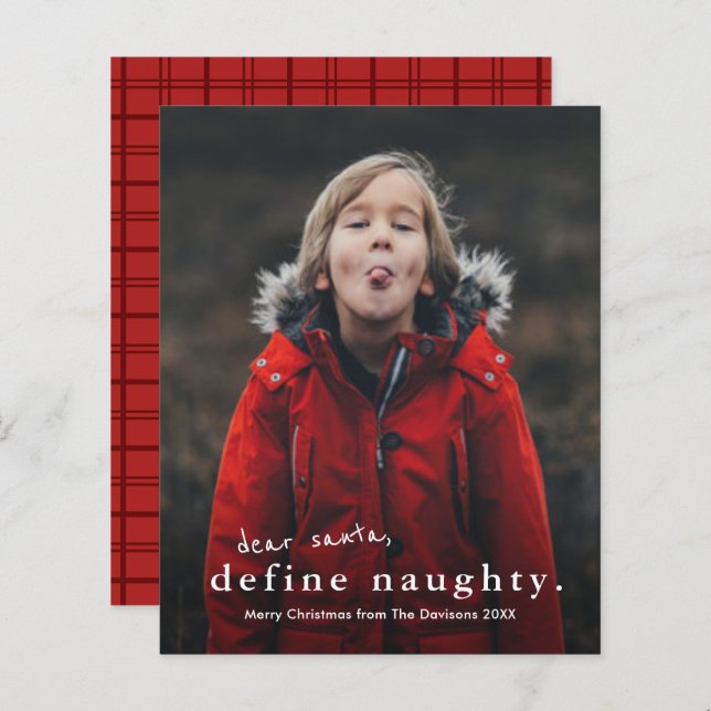 Cartão de Férias de Natal Engraçado para o Orçamen (Frente/Verso)