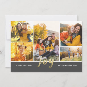 Cartão de Férias de Natal Feliz com Foto do Dourad