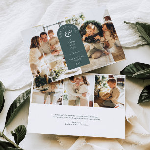 Cartão de Férias de Natal Feliz de Arco Moderno