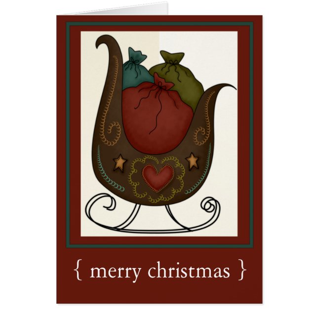 Cartão de Férias de Natal Feliz para os papais noe (Frente)