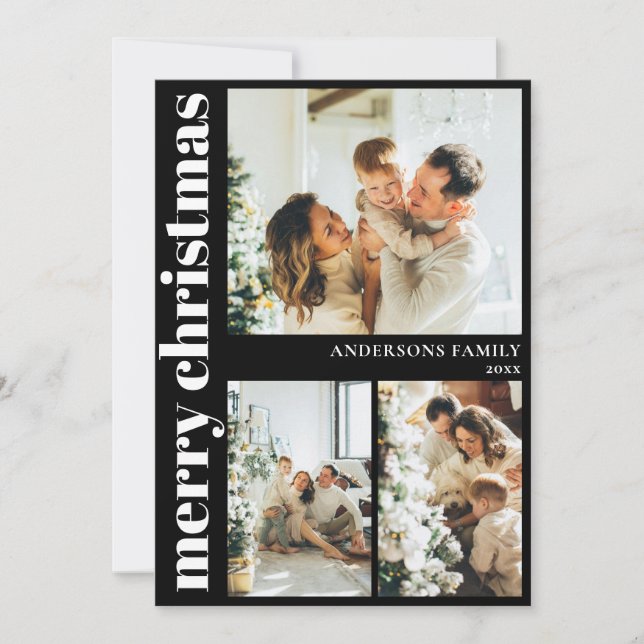 Cartão de Férias de Natal Feliz para Tipografia Mo (Frente)