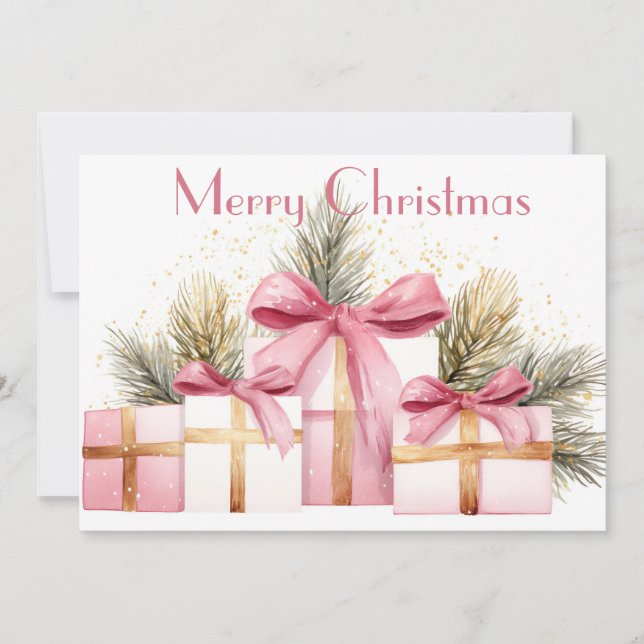 Cartão de Férias de Natal Festivo (Frente)