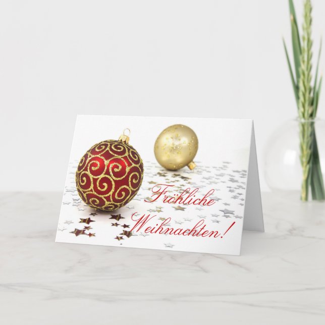 Cartão de Férias de Natal Fröhliche Weihnachten (Frente)