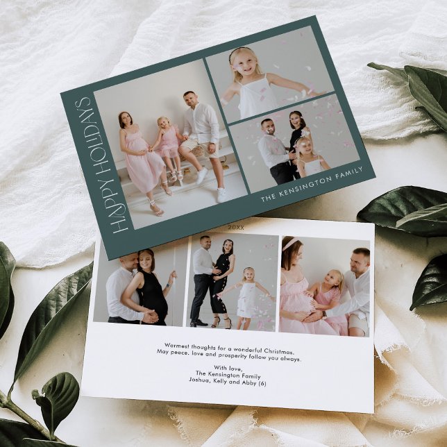 Cartão de Férias de Natal Horizontal Minimalista (Criador carregado)