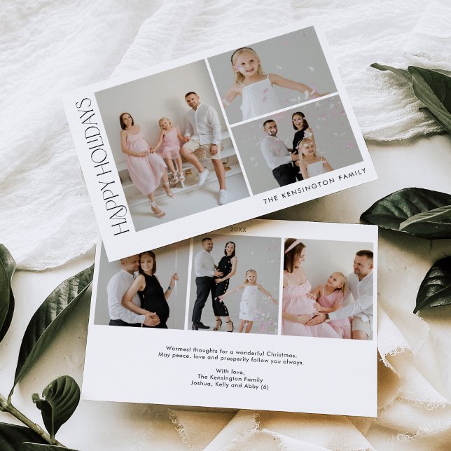 Cartão de Férias de Natal Horizontal Minimalista (Criador carregado)