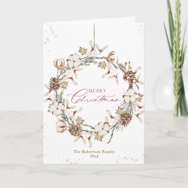 Cartão de Férias de Natal Minimalista (Frente)