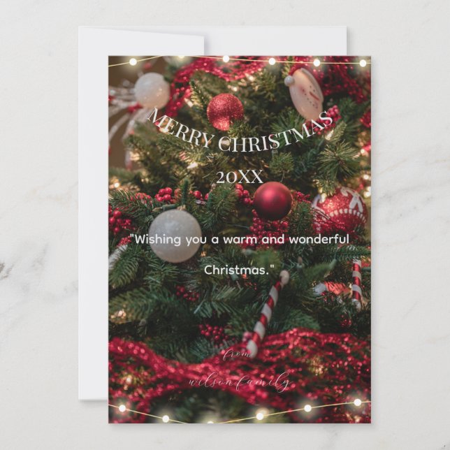 Cartão de Férias de Natal Mínimo Moderno (Frente)