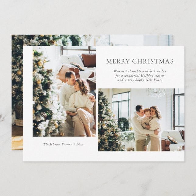 Cartão de Férias de Natal Moderno (Frente/Verso)