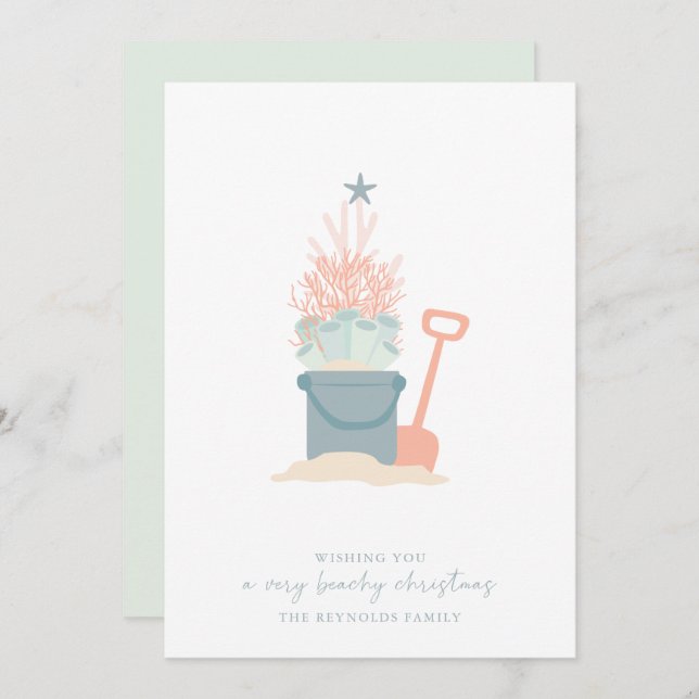 Cartão de Férias de Natal na Costa do Mar (Frente/Verso)