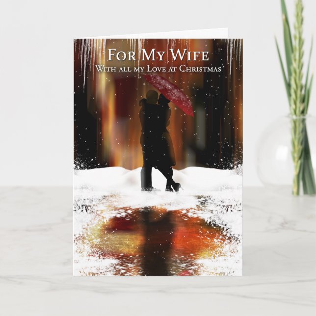 Cartão de Férias de Natal Na moda para Esposa com  (Frente)
