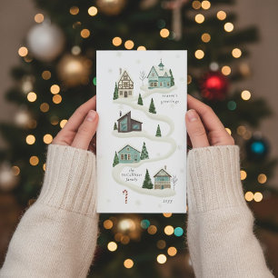 Cartão de Férias de Natal para a Família Cozy Wint