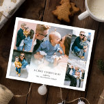 Cartão de Férias de Natal para Colagem de Fotos Mo<br><div class="desc">Esta na moda e uma placa de cartões de natal de colagem de fotos simplista e desenhada é o começo perfeito para suas celebrações de natal. A placa apresenta 5 fotos e um cartões de natal de natal modelo, todos os estilos de fonte podem ser alterados clicando no link personalizar...</div>