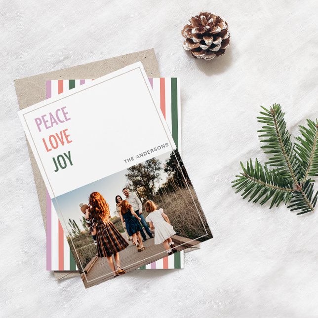 Cartão de Férias de Natal para Joy Peace Love (Criador carregado)