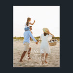 Cartão de Férias de Natal para praia com fotografi<br><div class="desc">design de cartão de natal na moda com a combinação de tendências de fontes em negrito e script,  espaço para a sua foto escolhida na frente com a praia e o gráfico do mar ao contrário</div>