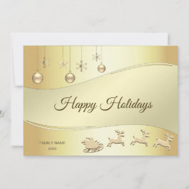 Cartão de Férias de Natal para Reindeer Sleigh