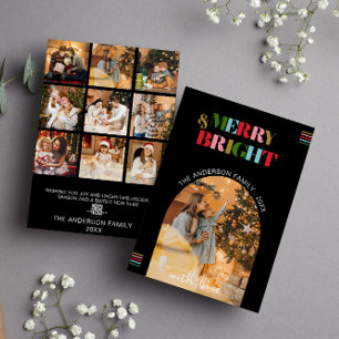 Cartão de Férias de Natal para Retro feliz e Brilh