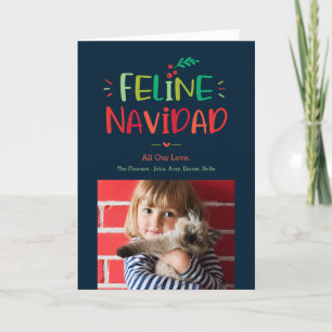 Cartão de Férias de Natal Pet Folheado da Feline N