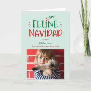 Cartão de Férias de Natal Pet Folheado da Feline N