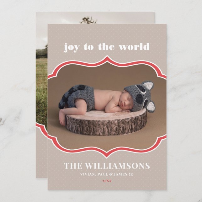 Cartão de Férias de Natal Quadro (Frente/Verso)