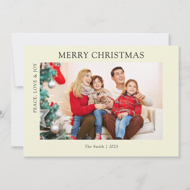 Cartão de Férias de Natal Simples para Beige Moder (Frente)