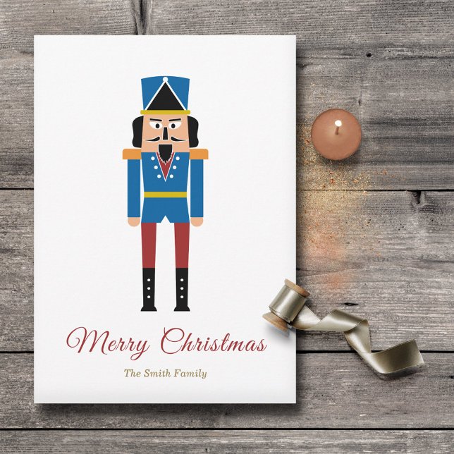 Cartão de Férias de Natal Simples para Nozes Crack (Simple Nutcracker Christmas Holiday Card)