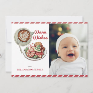 Cartão de Férias de Natal Vermelho e de Cacau