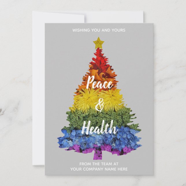 Cartão de Férias de Negócios Simples para Paz e Sa (Frente)