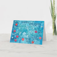 Cartão de Férias de Octopus Feliz