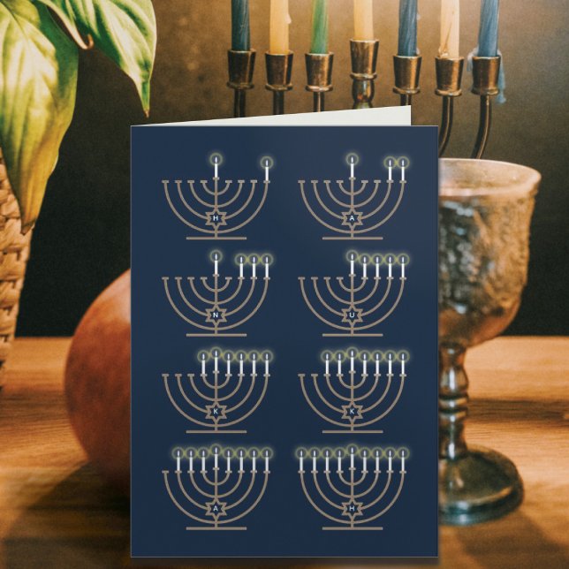 Cartão de Férias de Oito Noites de Hanukkah (Criador carregado)