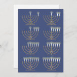 Cartão de Férias de Oito Noites de Hanukkah<br><div class="desc">Um diagrama mostrando a ordem das velas em um hanukkiah para cada noite de Chanucá.</div>